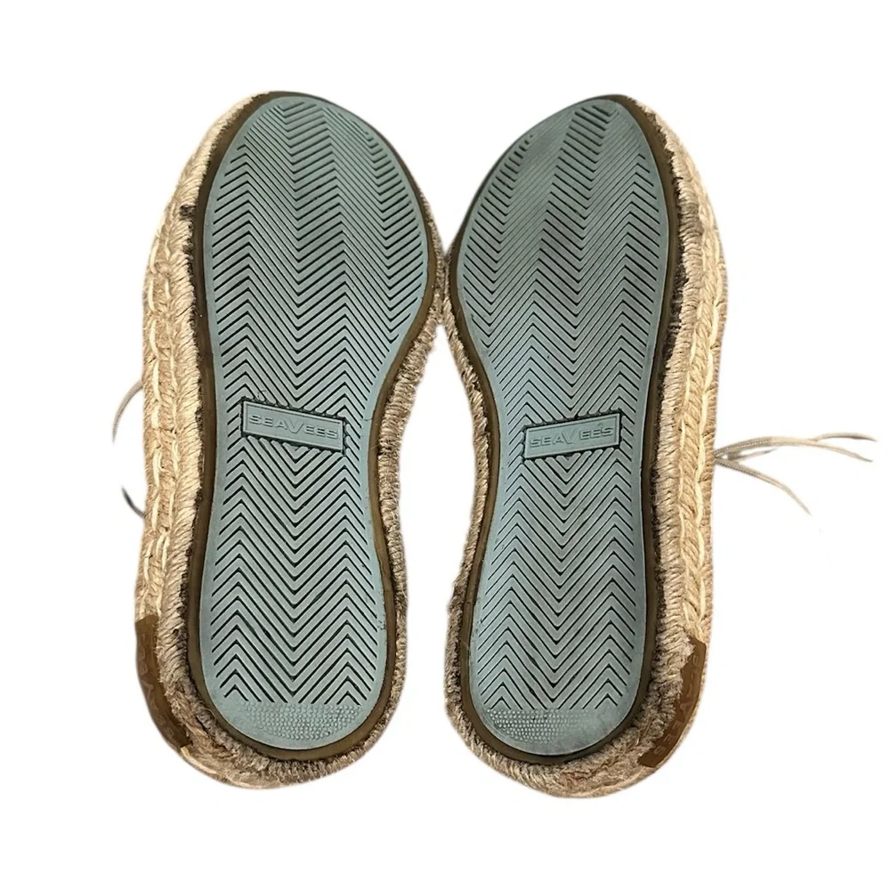 SeaVees Lace-up Coronado Natural Slub Linen Cream Espadrille Casual Sneakers 8